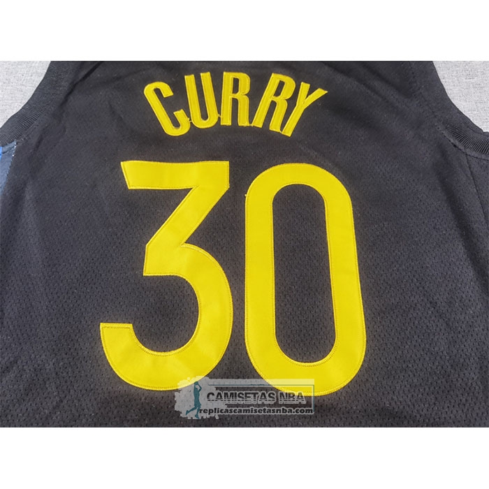 Camiseta Golden State Warriors Stephen Curry NO 30 Statement 2024-25 Negro